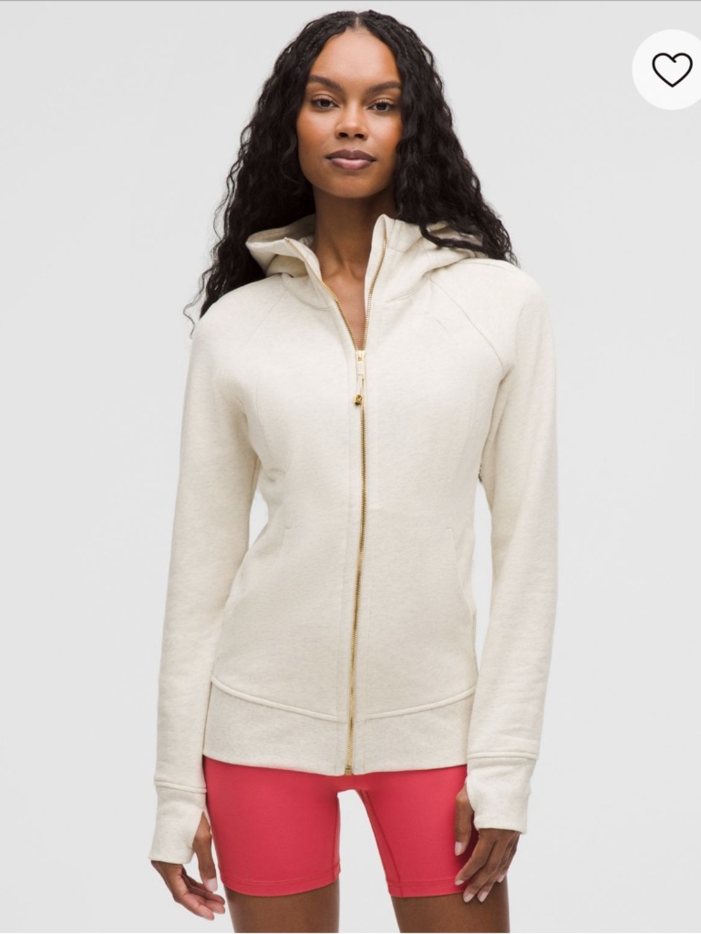 lululemon athletica Heathered Light Ivory/Gold Full-Zip Hooded Sweatshirt